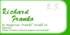 richard franko business card